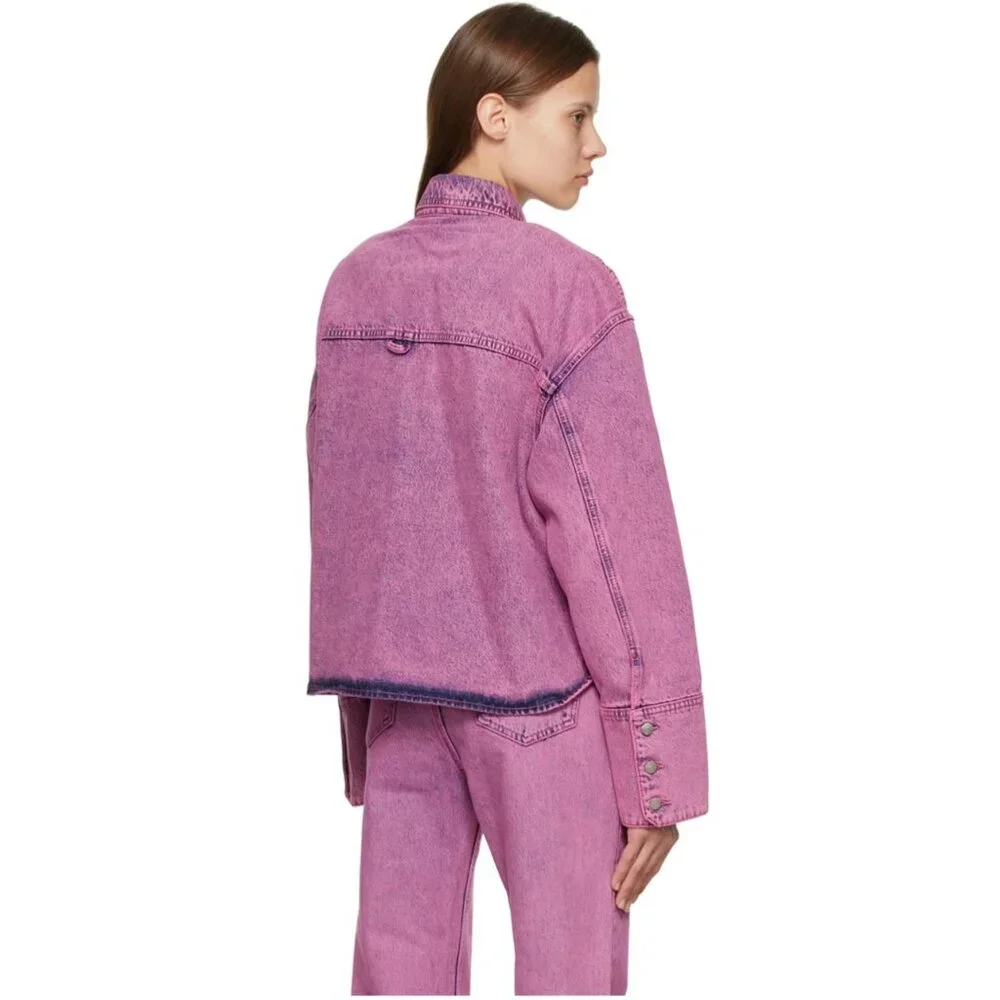 REMAIN BIRGER CHRISTENSEN Italy Purple Thalia Denim jacket US8-10 run big BUST46 - Picture 2 of 10